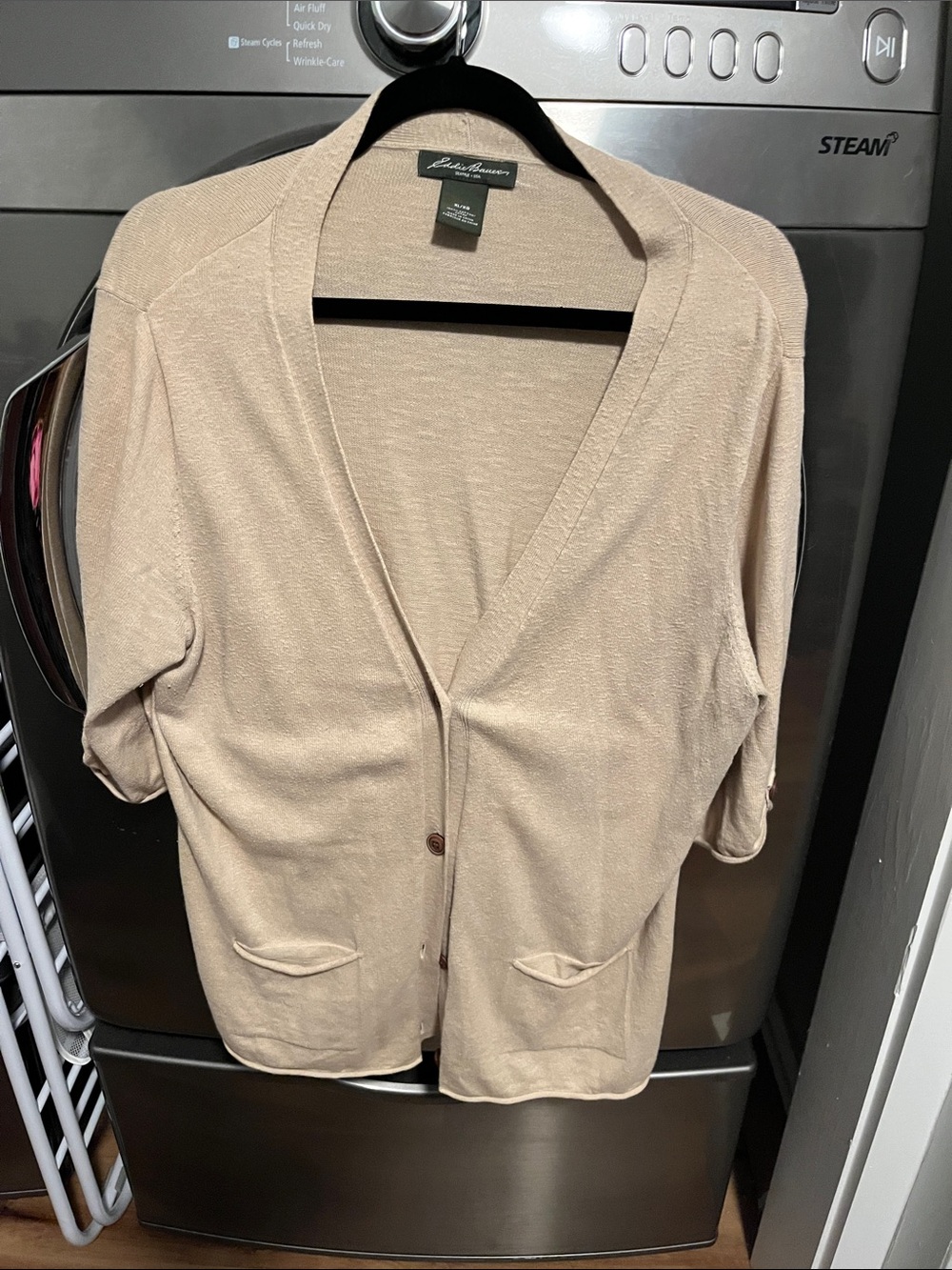 Eddie Bauer Tan Button-Front Women's Cardigan